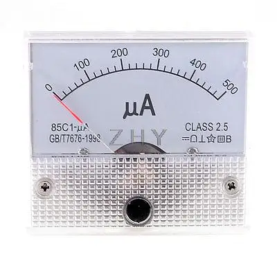 

Class 2.5 Accuracy DC 0-500uA Analogue Display Ammeter 85C1-uA