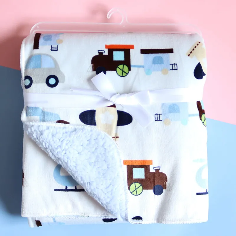 Winter Baby Blanket Thermal Coral Fleece Blanket Infant Bebe Swaddle Nap Receiving Stroller Wrap for Kids Baby Bedding Blankets