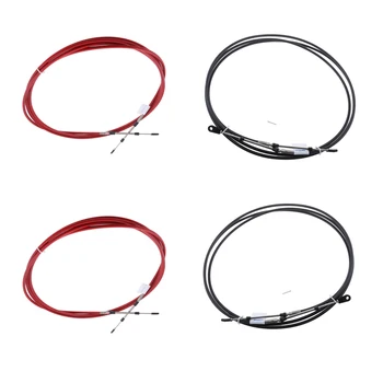 

4Pcs Boat Throttle Cable, Universal 18FT Marine Control Lever Shift Cable Great for Yamaha Outboard Red/Black