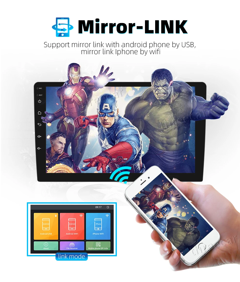 2 din Car Android 8.1 Multimedia Player Quad Core 2 din car radio Split Screen GPS navigation Wifi