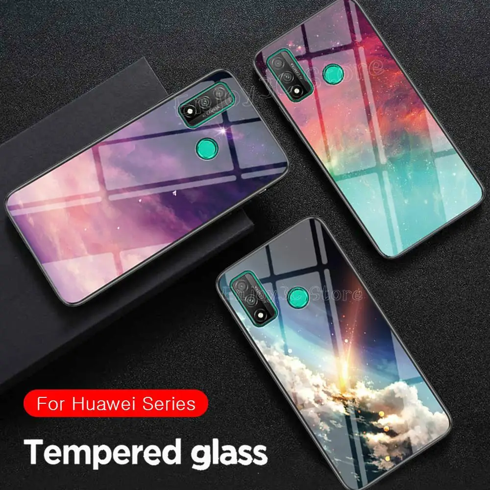 Роскошный чехол из закаленного стекла для Huawei Honor 9X Lite Pro 8X 8S Gradient Sky Starry 30S 20S 20