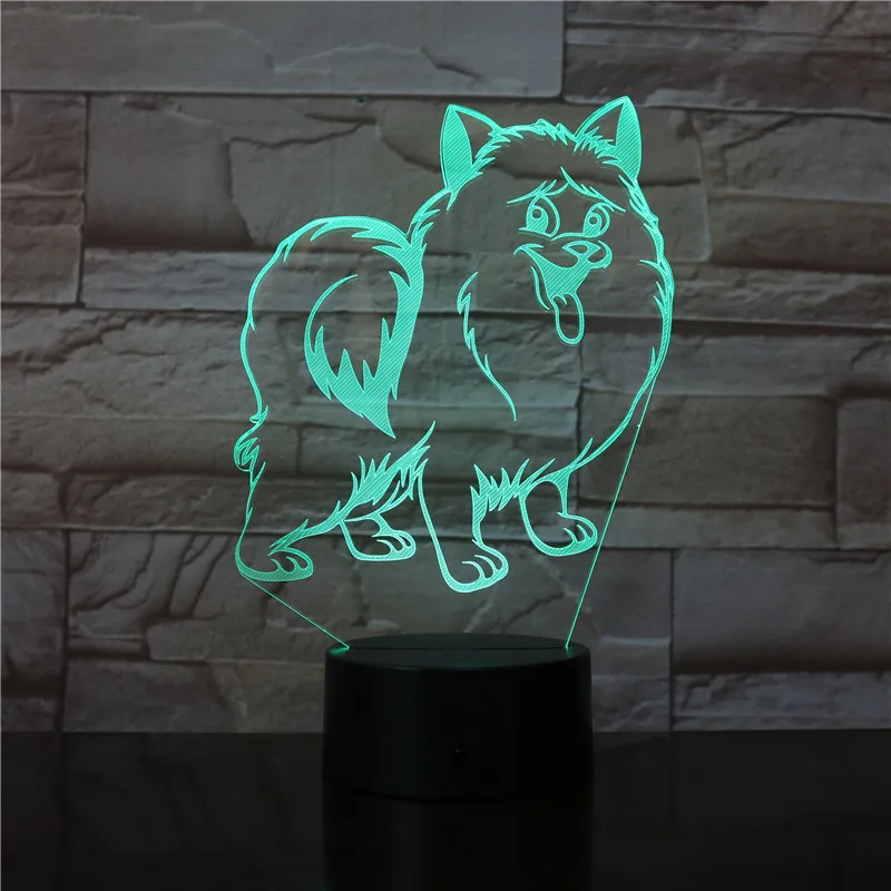 Papillon Собака Щенок RGB 3D светодиодный настольный светильник ночник USB настольная лампа дистанционное управление домашний Декор Рождественский подарок для детей Прямая поставка