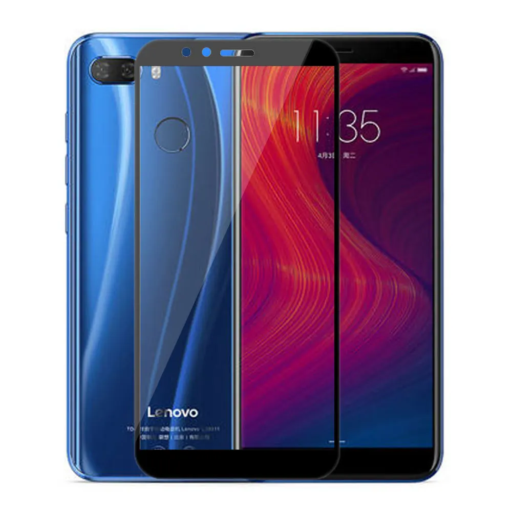 9H чехол с полным покрытием черный из закаленного стекла для Lenovo K5 Play L38011