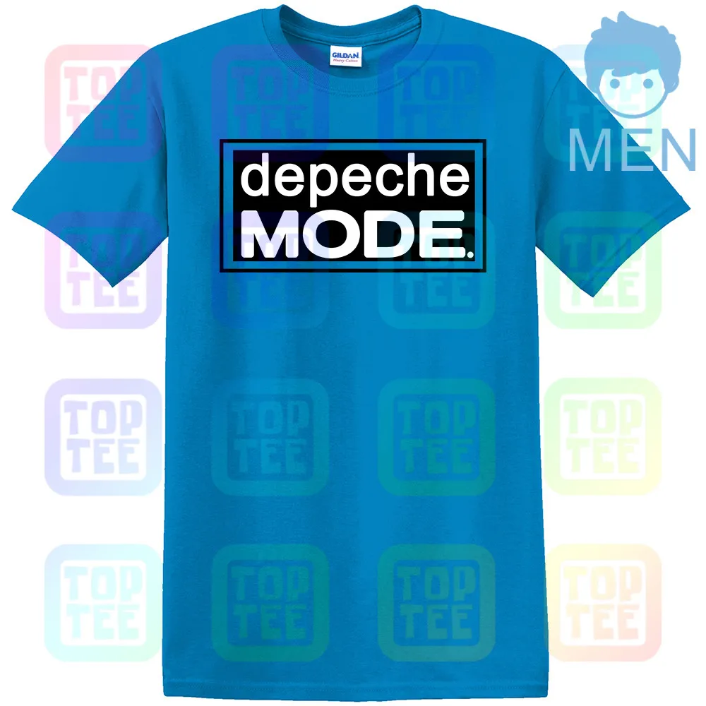 MEN-ROYAL BLUE Depeche рубашка режим логотип Футболка все размеры рок новая волна 80 DAVE GAHAN электронный - Цвет: MEN-ROYAL BLUE