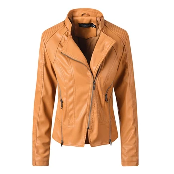 

Spring Autumn Women Jacket New Slim Leather Jacket Women Coat Fashion Ladies Motorcycle Jacket Outwear Female Clothes DR2424