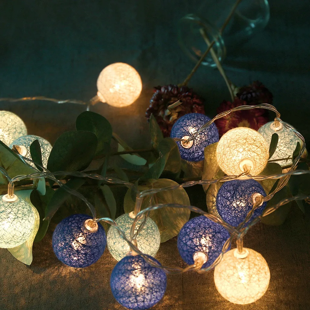 Креативный хлопковый шар гирлянды 20 светодиодный хлопок сказочные гирлянды для домашнего декора
