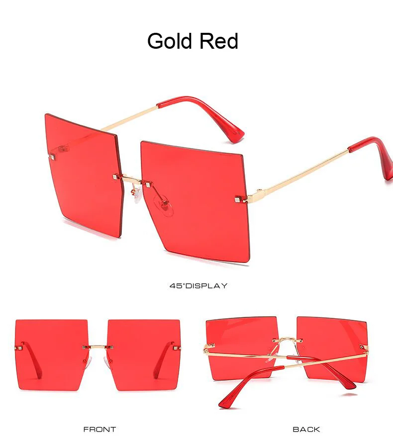 oversized square sunglasses Vintage Square Sunglasses Women Luxury Oversized Rimless Sun Glasses Shades Female Fashion Brand Designer Clear Oculos De Sol coach sunglasses