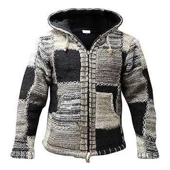 

2020 Zipper Men Jackets Autumn Winter Casual Fleece Patchwork Coats Bomber Jacket Fashion Hooded Male Outwear Slim Fit Hoody