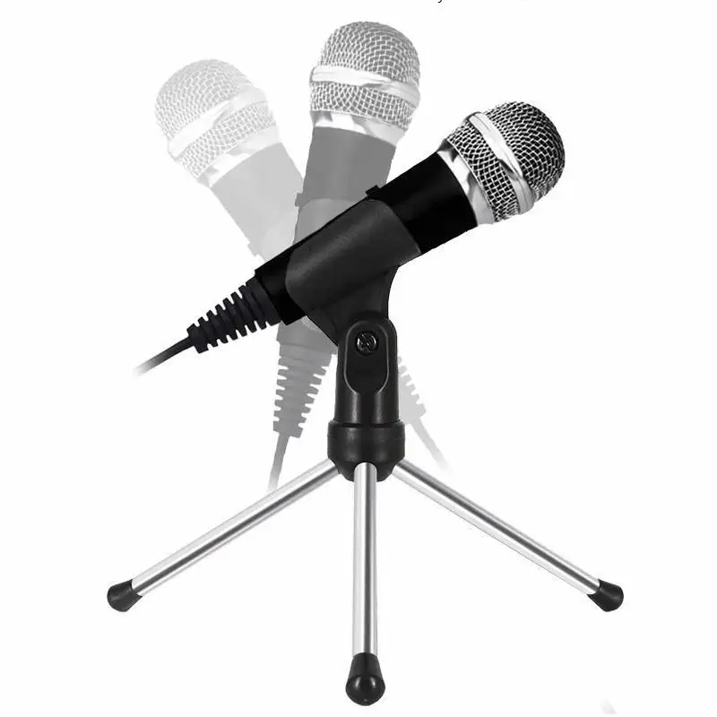 Мини кардиоидный караоке микрофон с подставкой для ПК караоке, Youtube, запись игр 3,5 мм Запись микрофон Plug and Play