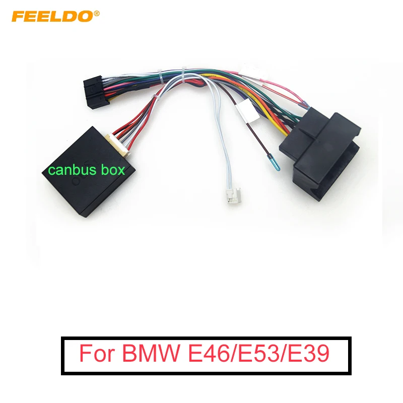 Feeldo Car 16pin Power Wiring Harness Cable Adapter With Canbus For Bmw E39 01 04 E53 01 05 Install Stereo Aftermarket Cables Adapters Sockets Aliexpress