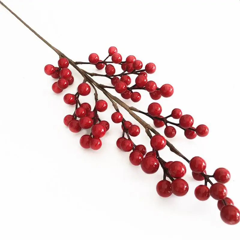 1Pc Simulation Berry Ornament Lifelike Delicate Christmas Household Decoration Flower Bouquet DIY Craft Accessories