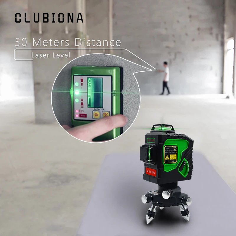 Clubiona 3D 12GH 12 линий лазерный уровень с самонивелирующимся 360 горизонтальный и вертикальный крест супер мощный зеленый лазерный луч