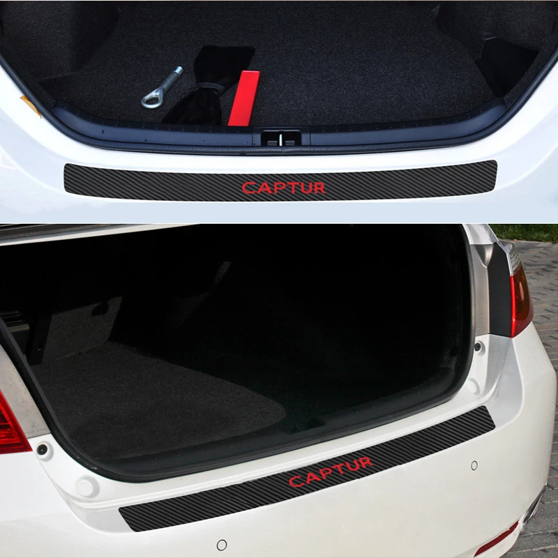 Автомобильная накладка на багажник, защита заднего бампера для Renault CAPTUR, защита из искусственной кожи накладка декоративная накладка, наклейка