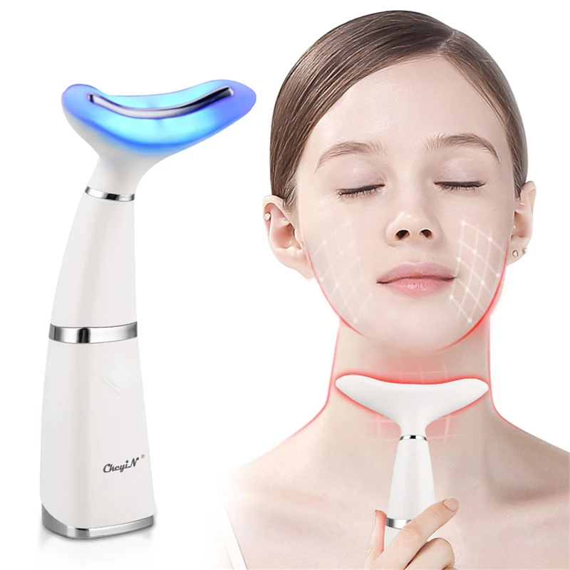 Ckeyin Double Chin Remover Neck Device LED Photon Heating Therapy Anti