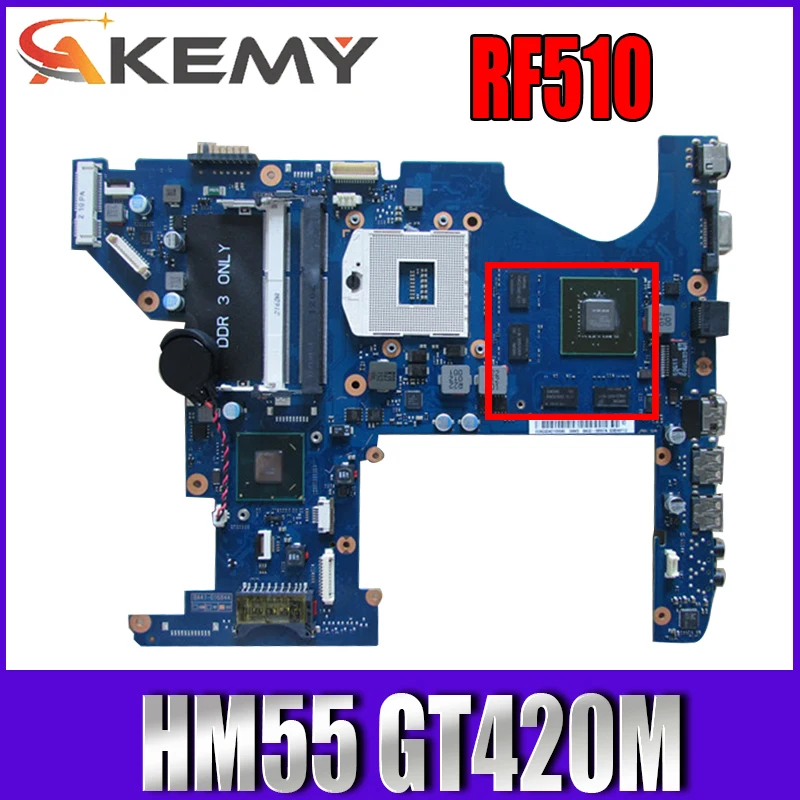 AKEMY BA92-07132B BA92-07132A для samsung RF510 Материнская плата ноутбука HM55 GeForce GT420M Гарантия 60