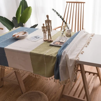 

Waterproof Style Tablecloth Cotton Linen Tablecloth Fringed Style Anti-scalding Coffee Table Cover Toalha De Mesa Waterproof