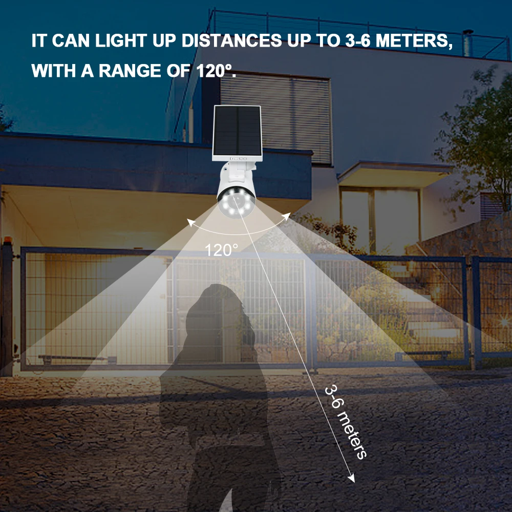 OWSOO наружное видеонаблюдение светодиодный солнечный свет безопасности с датчиком движения IP66 водонепроницаемый регулируемый Солнечный свет движения