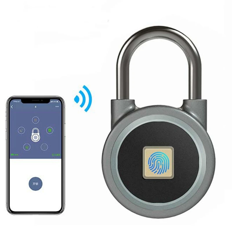 Fingerprint Padlock Metal Security Locker Lock Bluetooth Connection Waterproof Suitable for House Door Backpack Suitcase Bike Gym Office  15