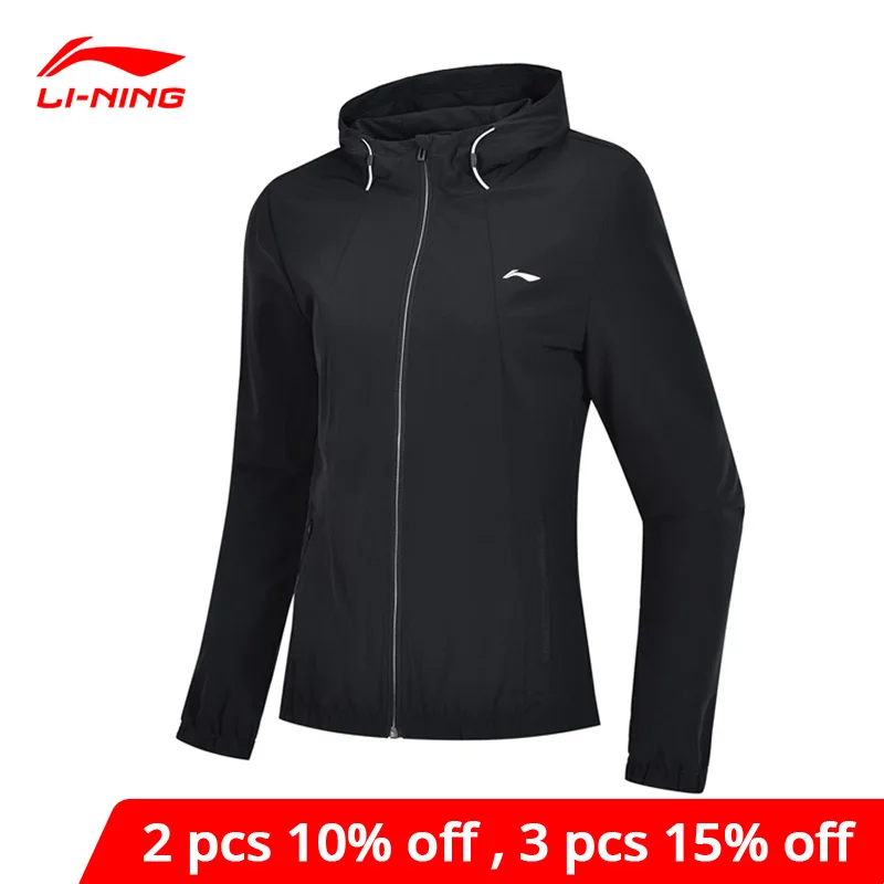 Женская ветровка для тренировок Li Ning Спортивная приталенная куртка из 86%