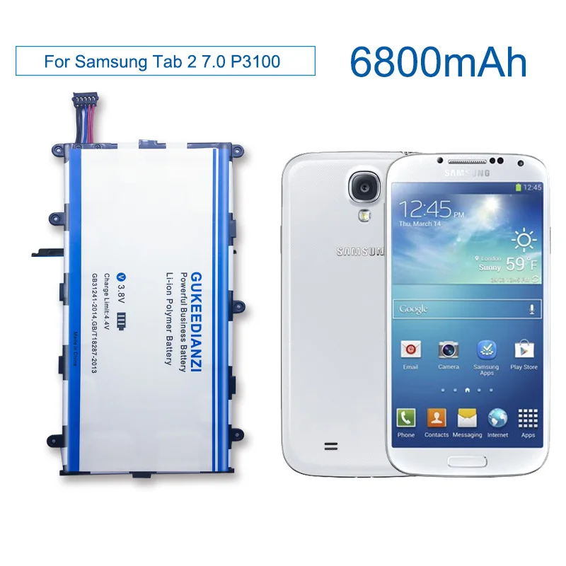 Аккумулятор для планшета GUKEEDIANZI SP4960C3B для samsung GALAXY Tab 2 7,0 GT P3100 P3110 P3113 P6200 P6210 6800mAh Сменные Аккумуляторы