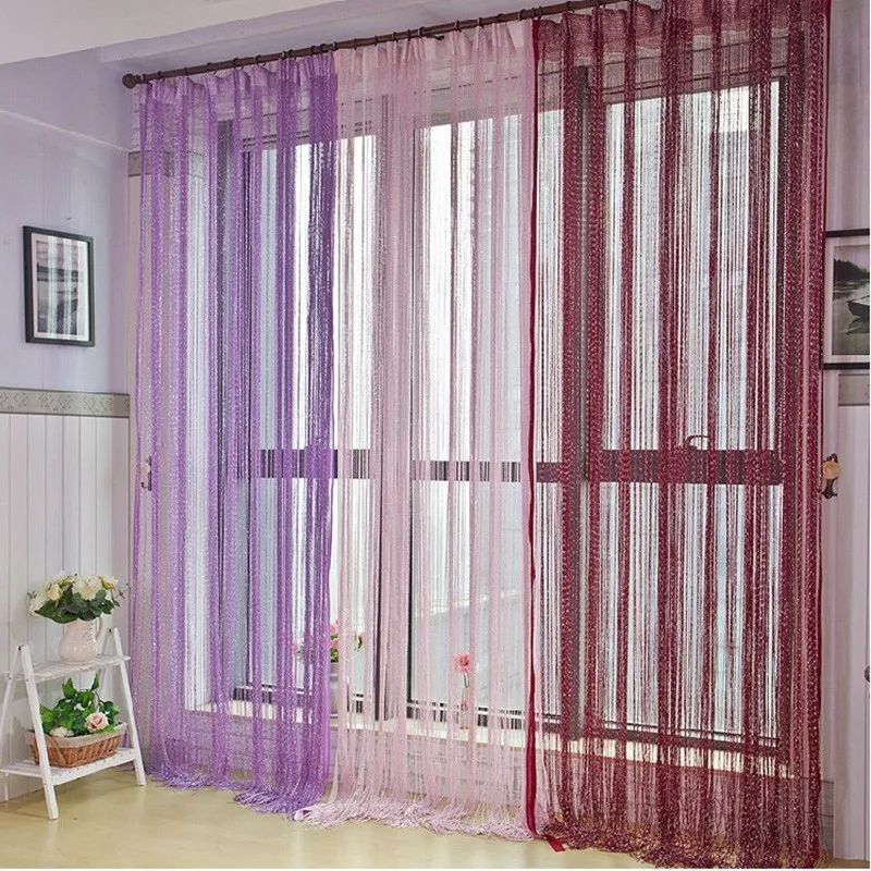 Luxury Crystal String Beaded Curtain Flash Line Shiny Tassel String Door Curtain, Window Room Divider Home Decoration curtains