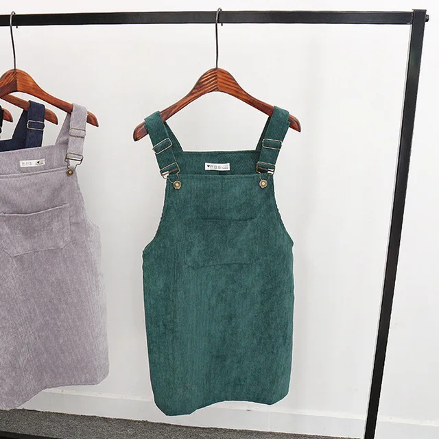 Зеленый Ropa mujer, осенне-зимнее платье, женское, Бандажное, винтажное, сарафан, в духе колледжа, вельветовое платье на бретелях, женское, Mori, для девочек, миди платья - Цвет: Зеленый