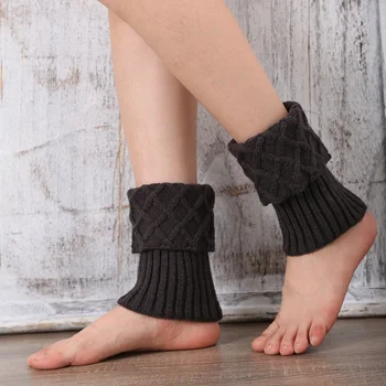 

Autumn Winter Women Knit Leg Warmer Short Boot Cuffs Crochet Boot Socks Knitted Gaiters Leg Warmers Knitted Leg Warmers