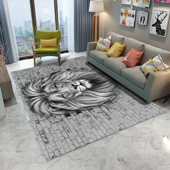 

Animal Rectangle Carpet King Lion Carpet Bedroom Home Rug Decor Christmas Rug 2020 Kitchen/Dining Fashion Room Bathroom Gift