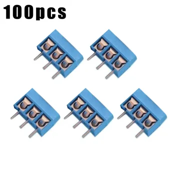 

100 Pcs 2-Pin Screw Terminal Block Connector 5.08mm Pitch PCB Mount Blue