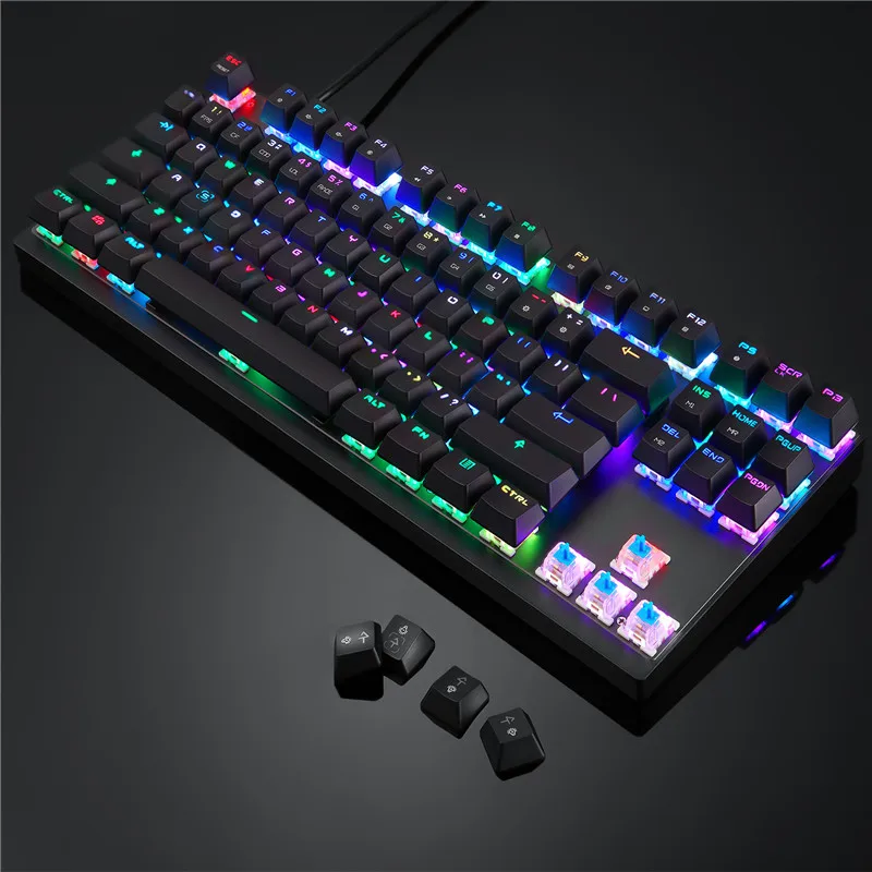 Motospeed CK82 Gaming Mechanical Keyboard RGB LED Backlight USB Wired laser Ergonomics Keyboard For PC computer gamer