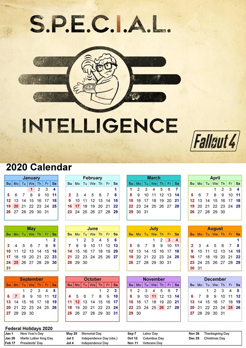 Fallout 3 4 плакат, четкое изображение, календарь, плакат, наклейки, украшение дома, принты, бумага с покрытием, домашний арт, бренд - Цвет: 19