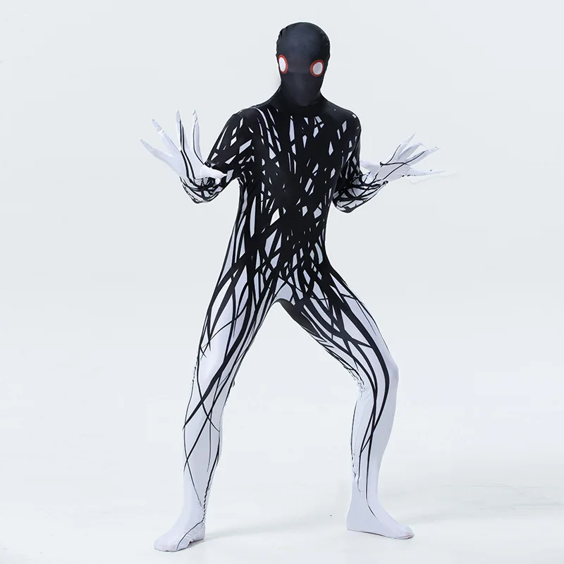 Взрослые мужчины Монстр Хэллоуин Zentai косплей костюм спандекс комбинезон из лайкры одеваются представление одеть стрейч комбинезон XXL