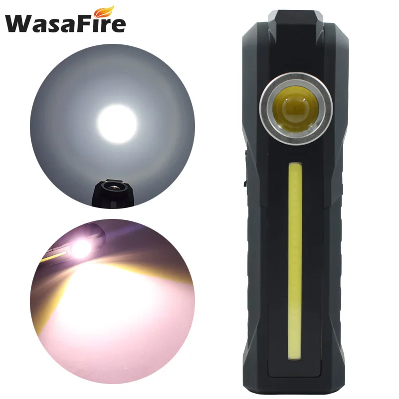 Портативный вспышка светильник 2 * COB + 1 XPE Led рабочий белого и желтого цвета