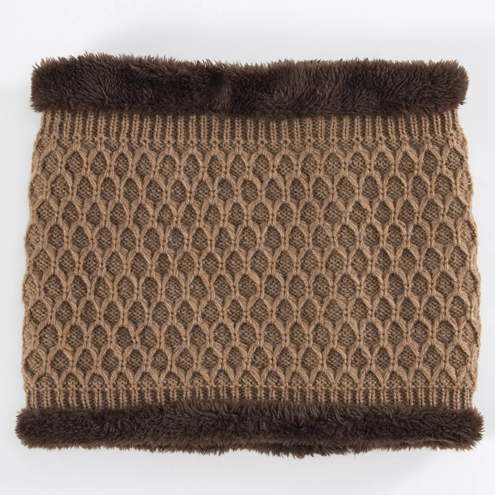 Зимние шапки для мужчин и женщин с меховым помпоном Skullies Beanies, шерстяные утолщенные эластичные ветрозащитные вязаные шапки для улицы с шарфом