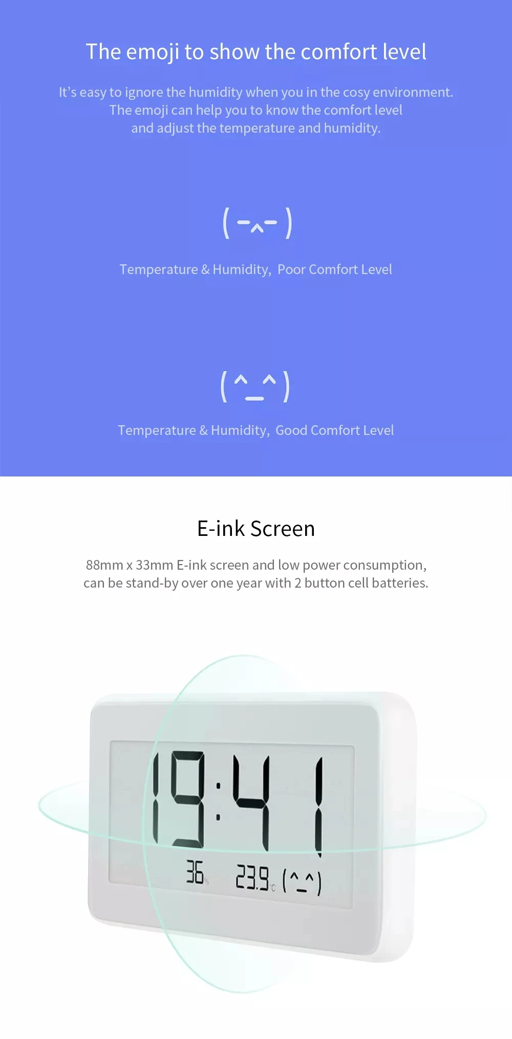 Mi Temperature and Humidity Monitor Pro Xiaomi Eco