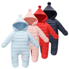 Famuka детский зимний комбинезон зимние костюмы для мальчиков и девочек пальто с капюшоном Infantil плотные теплые комбинезоны для малышей Верхняя одежда