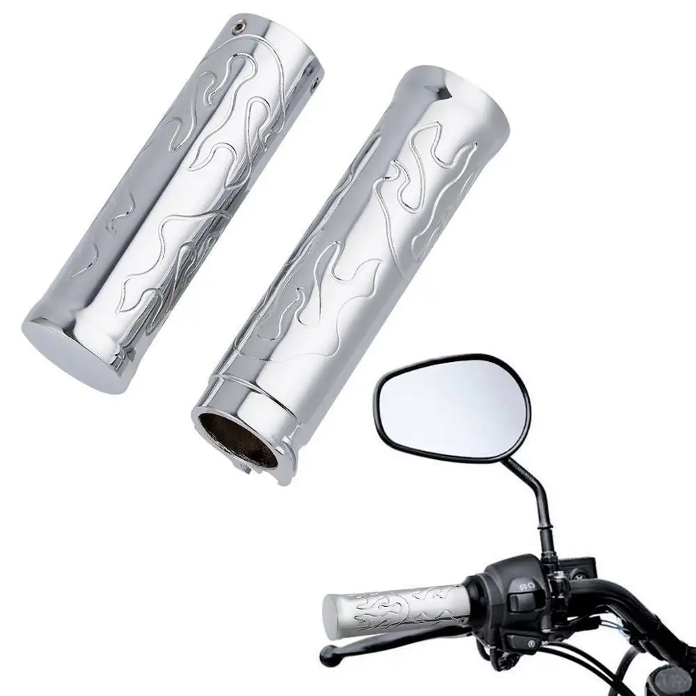 

Motorcycle Chrome Pair Handle Bar Hand Grips For Honda Spirit 750 Shadow 2000-2006 01 02 03 04 05