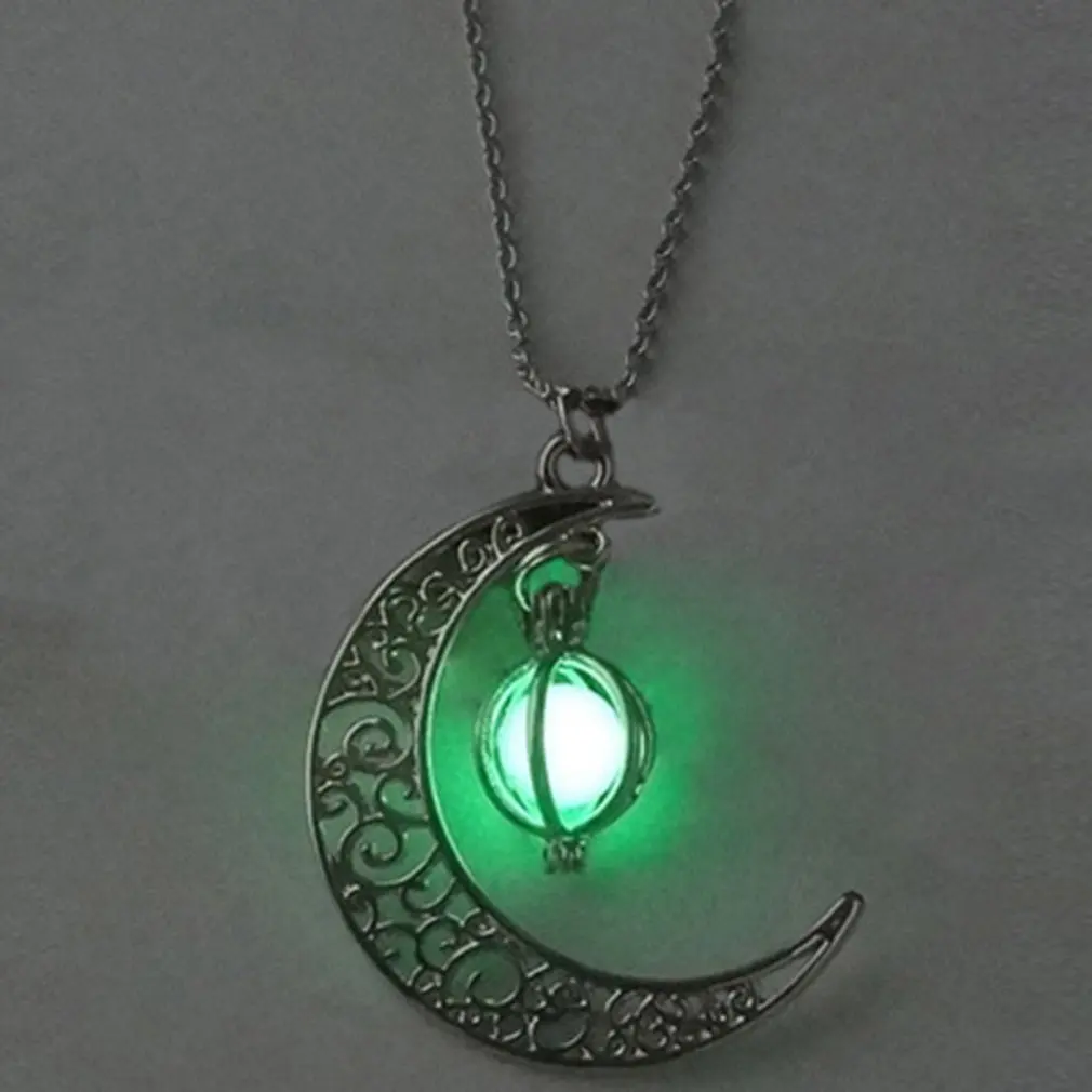 

Creative Personality Fashion Luminous Moon Moon Pumpkin Necklace Moon Pendant Luminous Necklace Christmas Halloween Jewelry