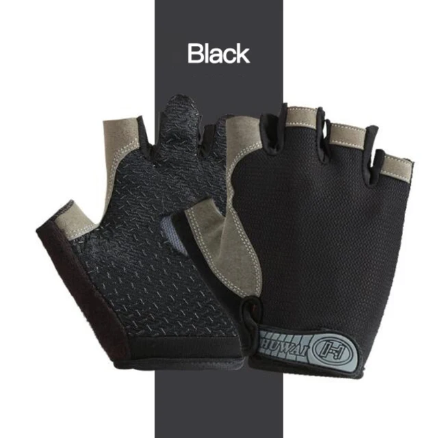 Half Finger Gloves Gym Fitness Anti-Slip Women Men Half Finger Summer Fishing Cycling Fingerless Gloves Female Bicycle Bike Black