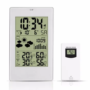 

Wireless Weather Clock 3352 Weather Clock Led Electronic Clock Weather Forecast Battery Indoor and Outdoor Digital Wall Clocks