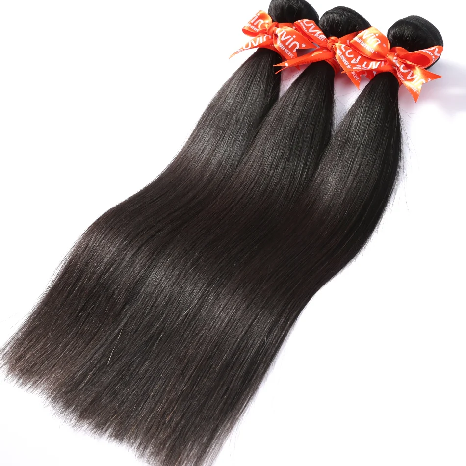 Luvin OneCut, прямые волосы, 8-34 перуанских девственных волос 3 Связки Много человеческие волосы плетение пучки волос Волосы remy