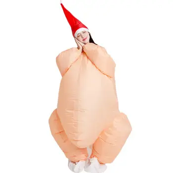 

Unisex Roast Turkey Inflatable Costume Funny Christmas Halloween Cosplay Suit