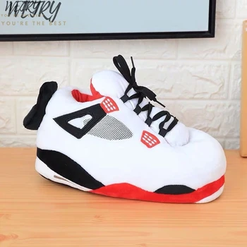 

IN 2020 Women's/Men Winter Cotton Shoes Cute Cartoon Animal Warm Home Plush Shoes Woman Male Foam Sneakers Bread Fat Slippers