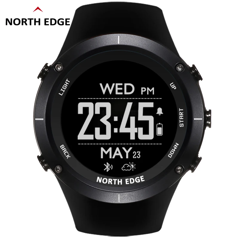 NORTH EDGE мужские спортивные часы альтиметр барометр термометр компас пульсометр шагомер Цифровой бег скалолазание часы