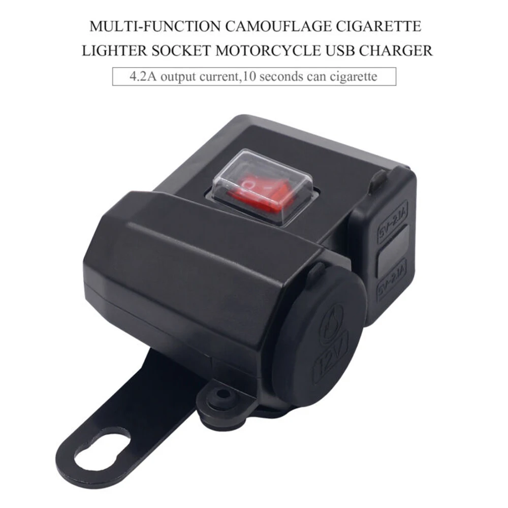 1 шт 12 V-24 V ABS зарядное устройство для мотоциклов адаптер с usb-разъёмом прикуривателя вольтметр для розетки