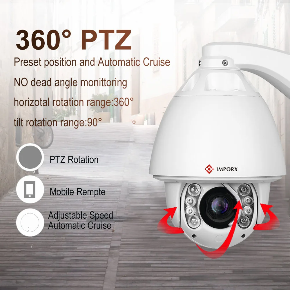 IMPORX 3MP 30X истинный оптический зум сеть автоматического слежения PTZ камера H.265 P2P ONVIF