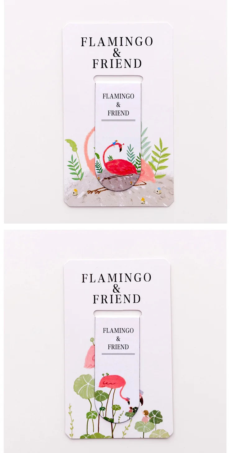 Кавайные Мультяшные магнитные закладки Фламинго шаблон Закладка разделитель для книг металлические закладки для книги закладки для учебников