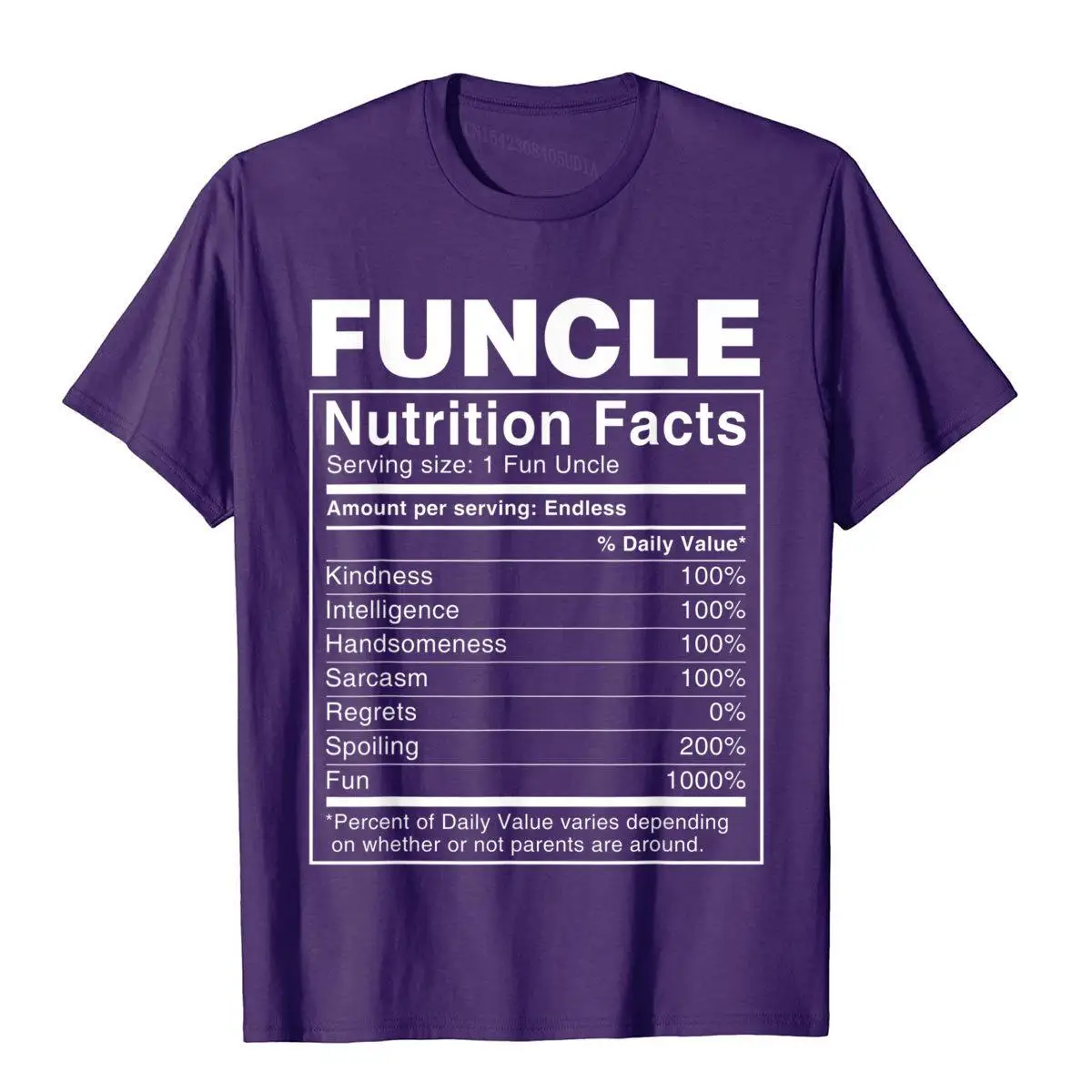 Mens Funcle Nutritional Facts Shirt - Funny Funcle T-Shirt__B5627purple