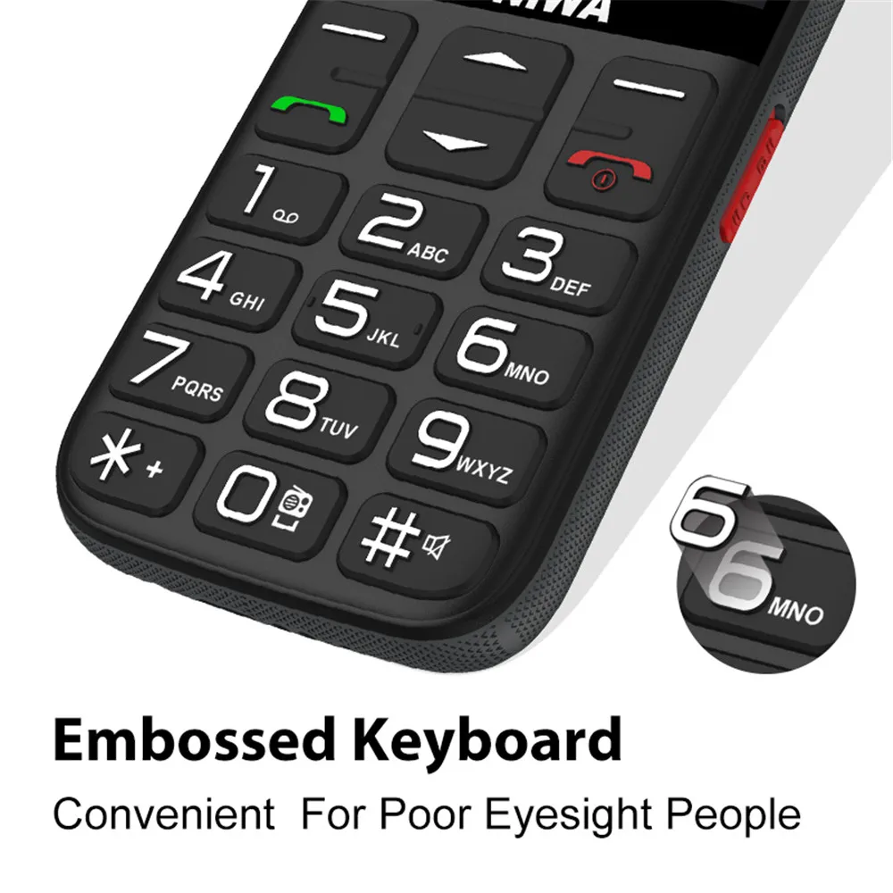 UNIWA V808G Mobile Phone Russian Keyboard 3G WCDMA Phone Strong Torch Senior Cellphone Elderly Big SOS Push-Button Phone Old Man