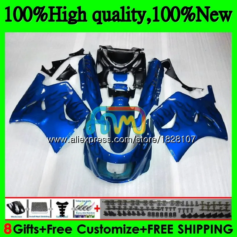 ZX-11 для KAWASAKI ZX11 ZX-11R ZZR 1100 ZX 11R 8BS. 62 ZZR1100 синий и пламя ZX11R 93 94 95 96 97 1993 1994 1995 1996 1997 обтекатель - Цвет: No. 1